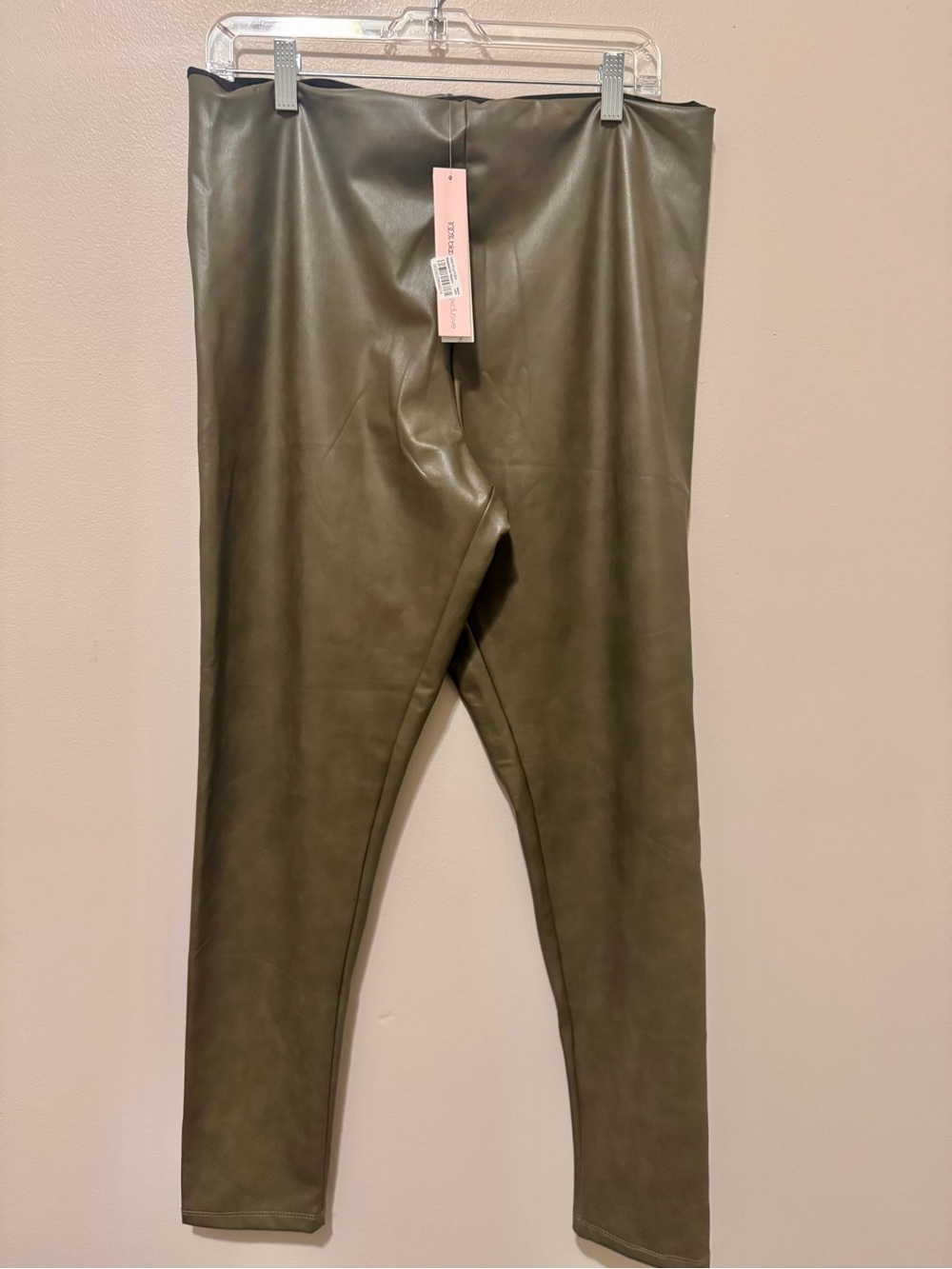 Olive Faux Leather Women’s Leggings -